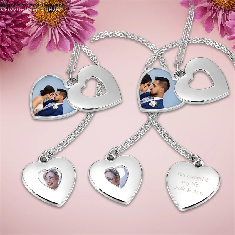 

Personalized Master Locket Pendant That Hold Pictures Custom Photo Heart Pendants for Couple Friends Birthday Anniversary Gift