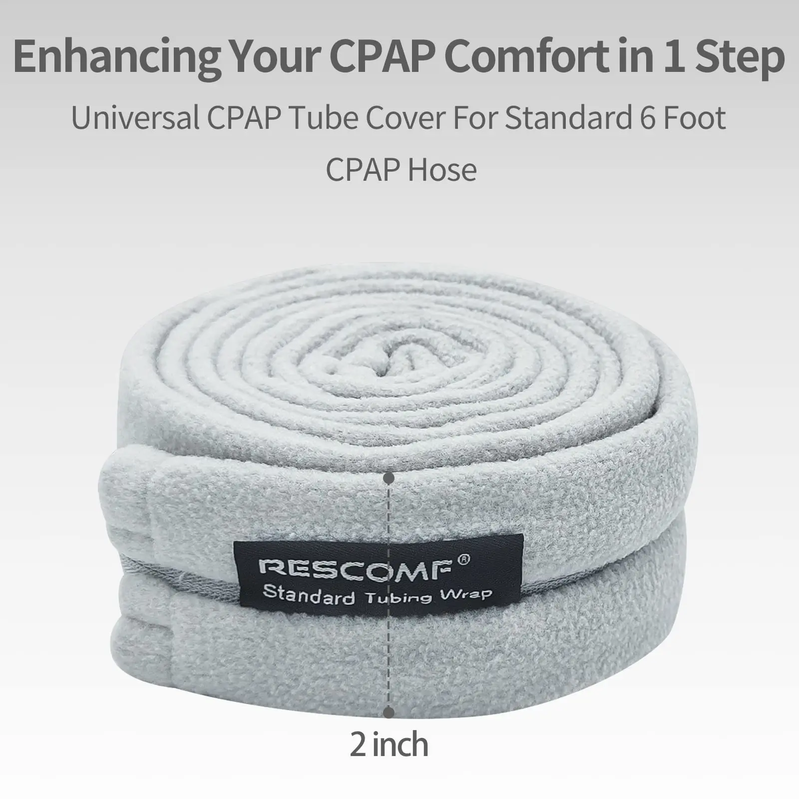 CPAP Hose Cover with Zipper for Standard 6 Foot CPAP Tubing Reusable Comfort Fleece Tube Insulator Super Soft Washable