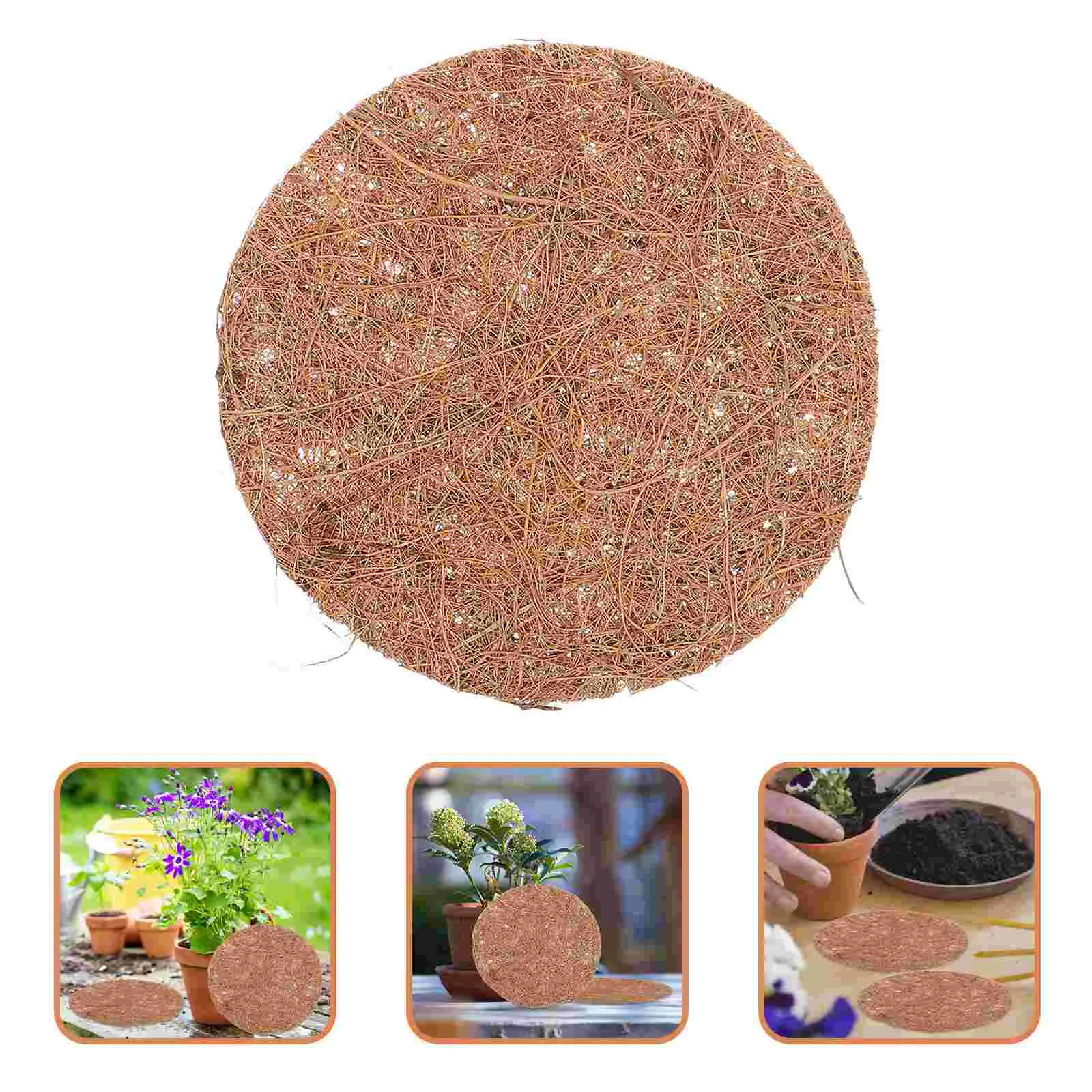 12 Pcs Coconut Palm Mat Liner Replacement Liners Fiber Flowerpot Coconuts Hanging Basket Animal Plant