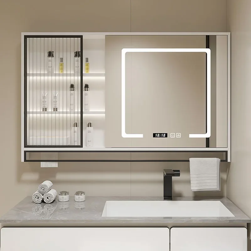 Display Spiegel Schränke Wohnzimmer Lagerung Glas Lichter Bad Eitelkeit stehend Wand meuble Miroir moderne Möbel