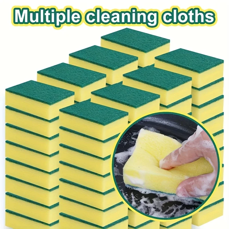 

18/36 шт. кухонные губки, многофункциональные, супервпитывающие, для удаления пятен от ржавчины и масла, двухслойная ручка для посуды, C