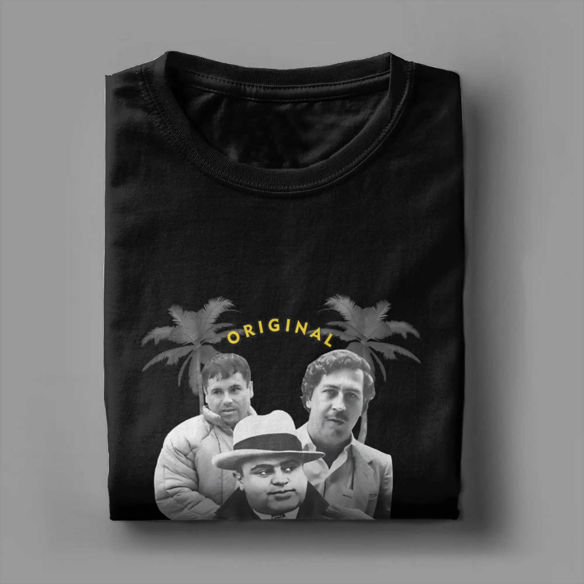 Money Team Pablo Escobar El Chapo Al Capone T-Shirts for Men  Vintage Cotton Tee Shirt O Neck T Shirts Gift Idea Clothing