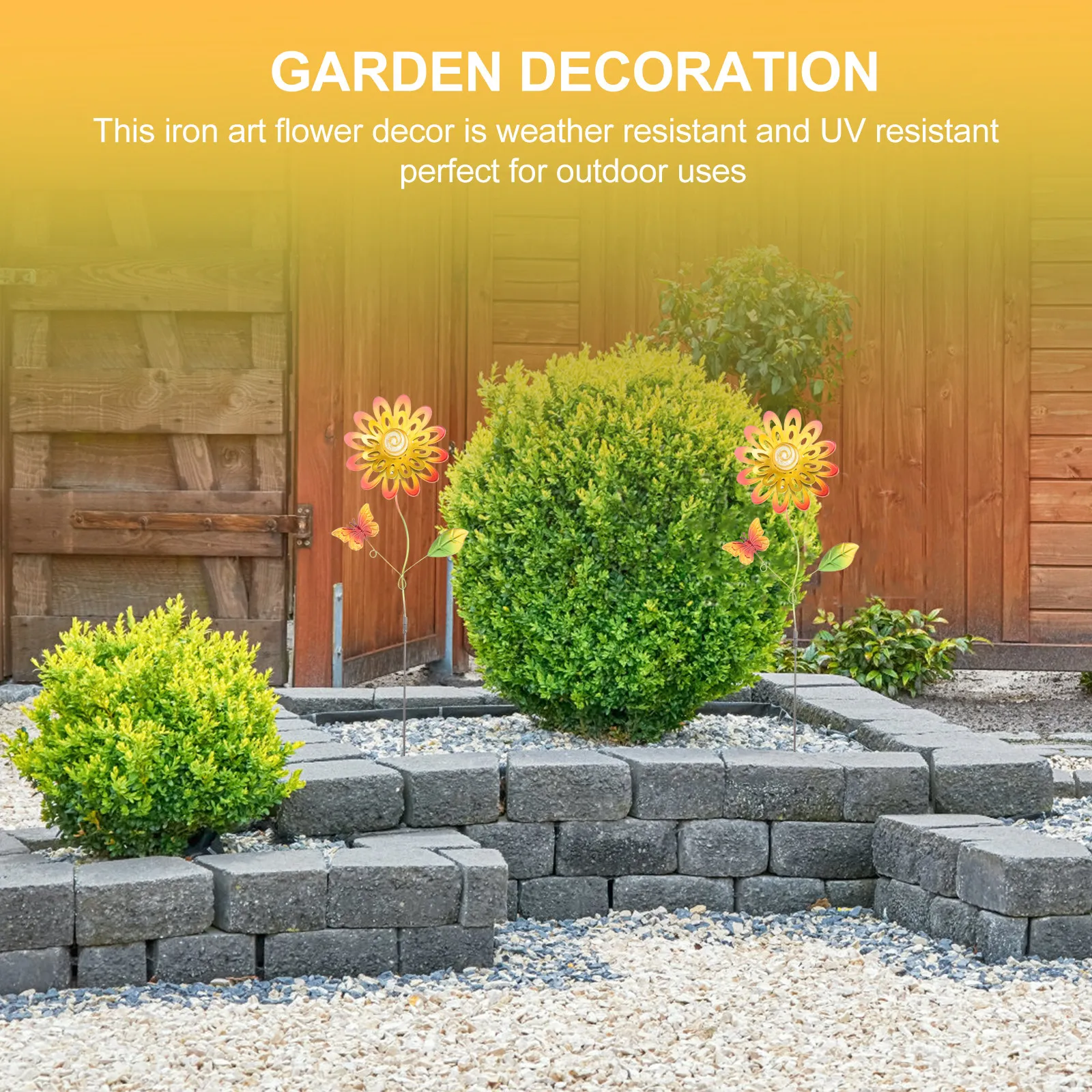 Metal Flowers Outdoor Glow in Dark Garden Flower Stake Yard Decorations Clearance Outdoor Decor Yard Decorations Clearance