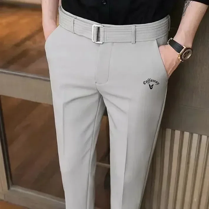 

Spring/Summer Fashion Golf Pants Slim Fit Belt Pants Men's Pants Casual Business Small Suits Men's Golf Clothing