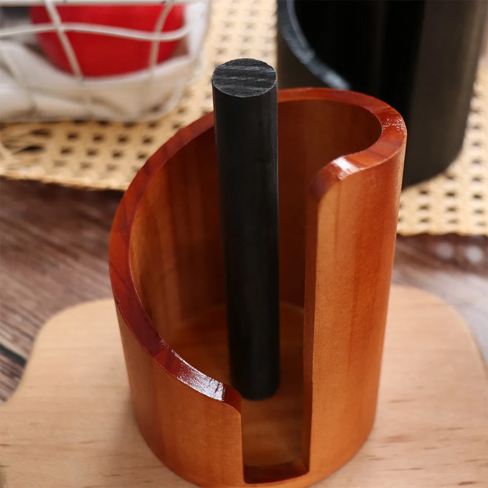 Large Capacity Wooden Paper Towel Holder Countertop Design Ornament Storage Freestanding Paper Roll Holder Freestanding Base