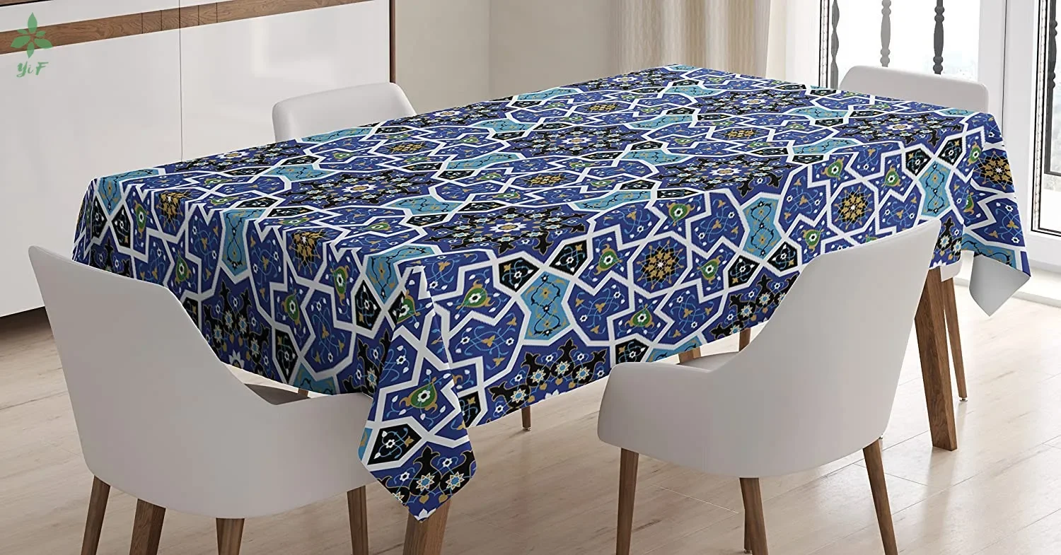 Colorful Gypsy Jacquard Bohemian Mantra Print Style Barbecue Picnic Home Party Table Cloth