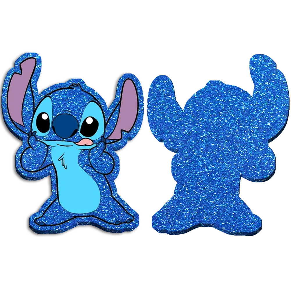 Disney Stitch Blue Series Chunky Glitter Acrylique Flatback Communautés ar Resin, DIY Phone Case, Hair Bow Craft Supplies, 2 amaran