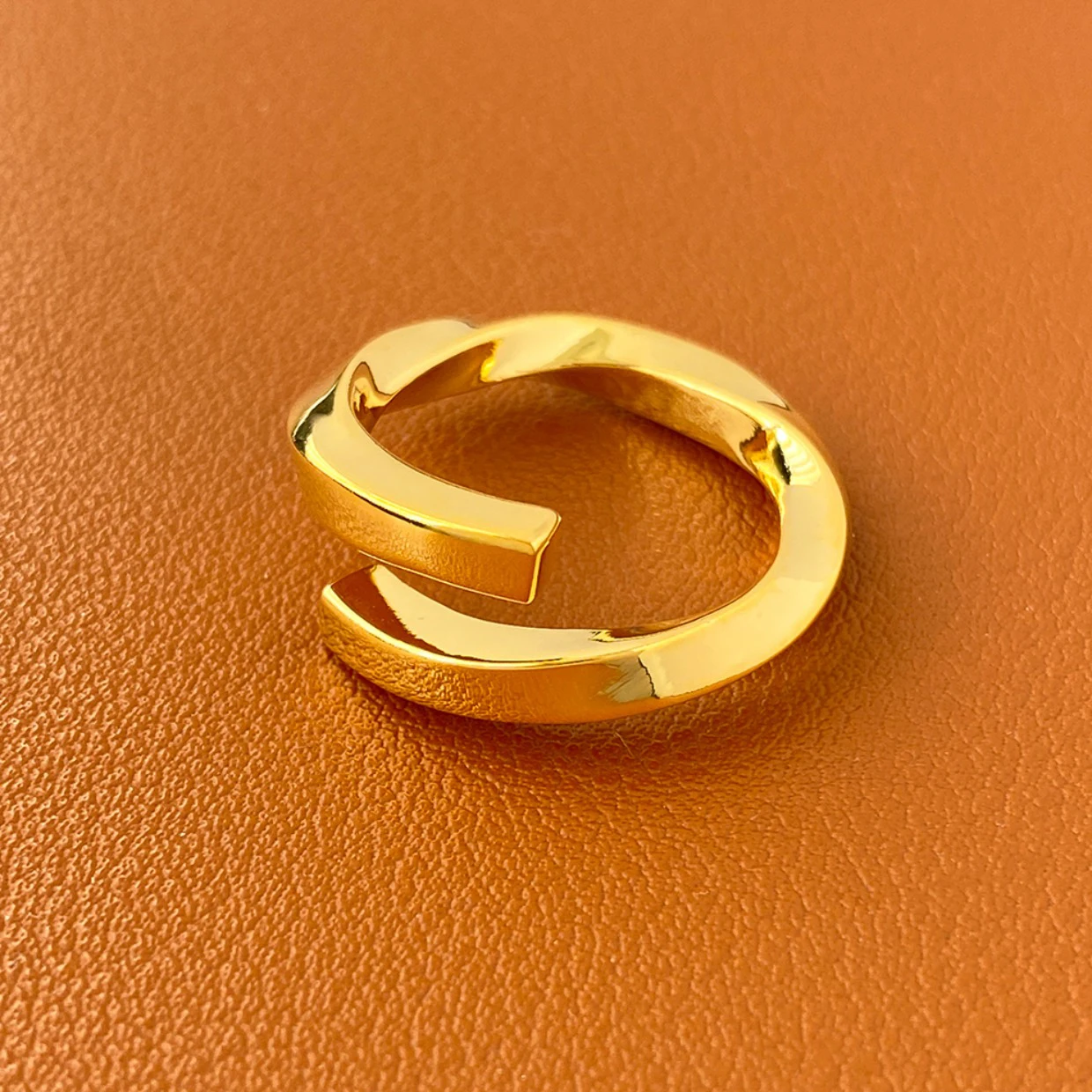 Europe America Simple Gold Twist Charm Ring Woman Famous Designer Brand Jewelry Trendy 2023