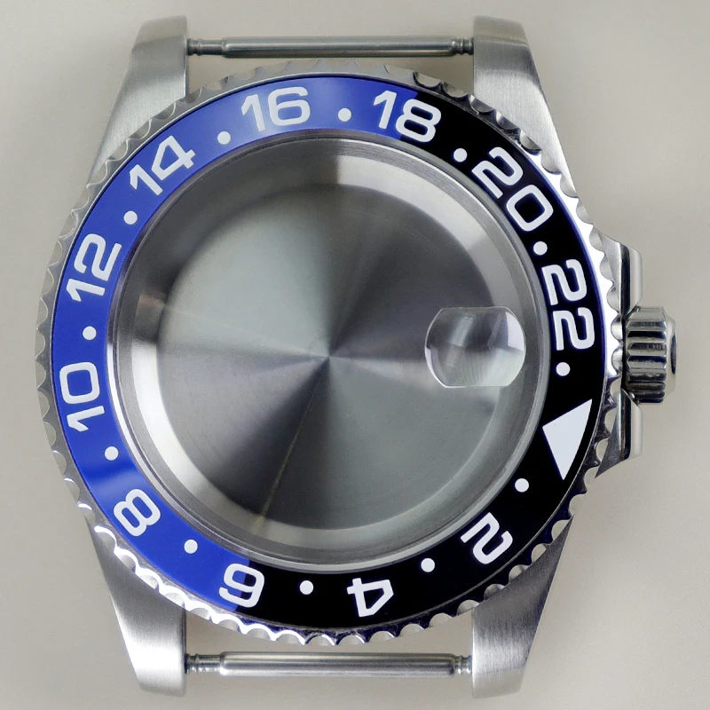 

NH35 40mm GMT Black Blue Ceramic Insert Watch Case Sapphire Crystal For Seiko NH34 NH35 NH36 NH38 Miyota 8215 ETA 2824 Movement