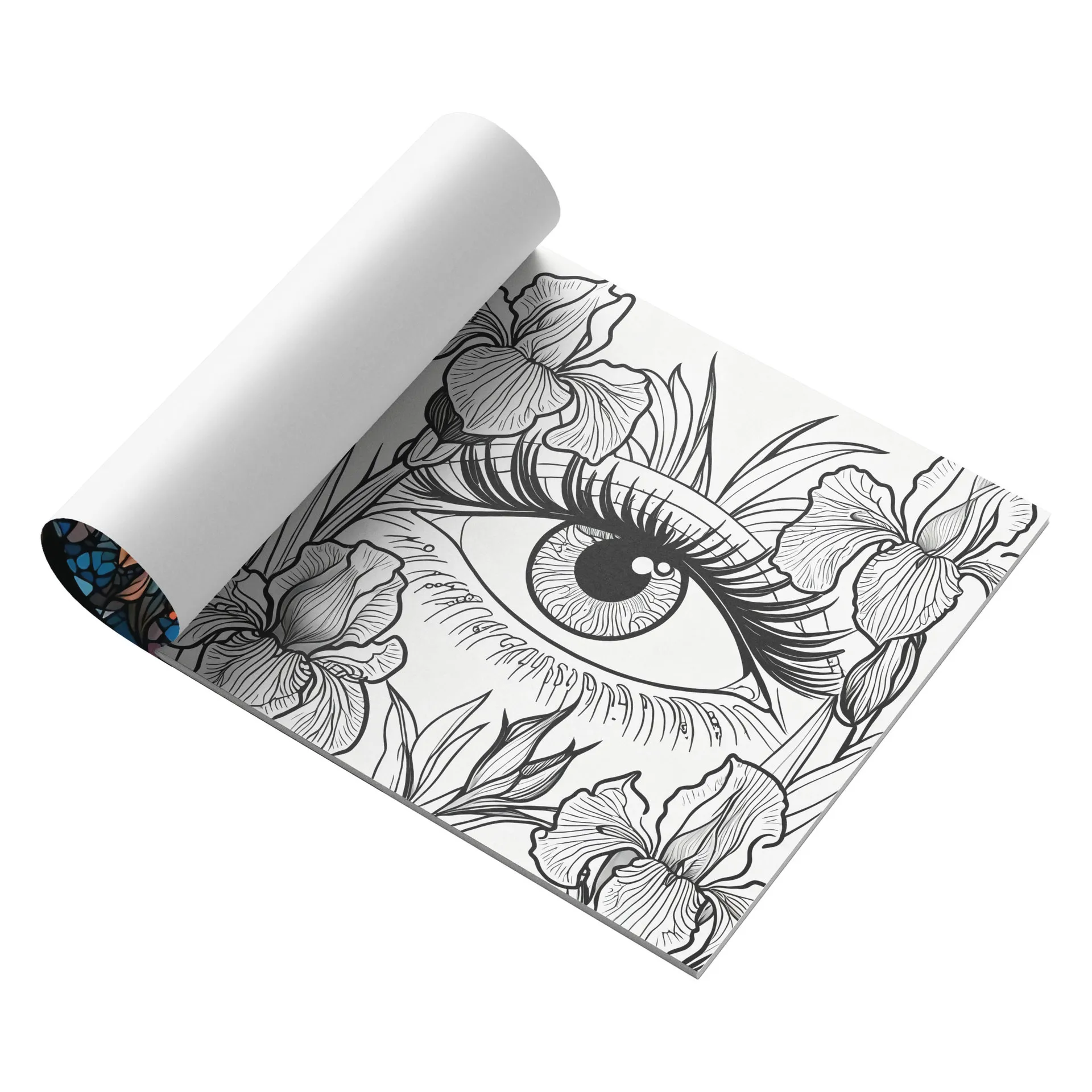 Eyes Of Wonder Coloring Book Gothic Floral Eye Rose Stained Glass Intricate Pattern Adult Stress Relief Drawing Book