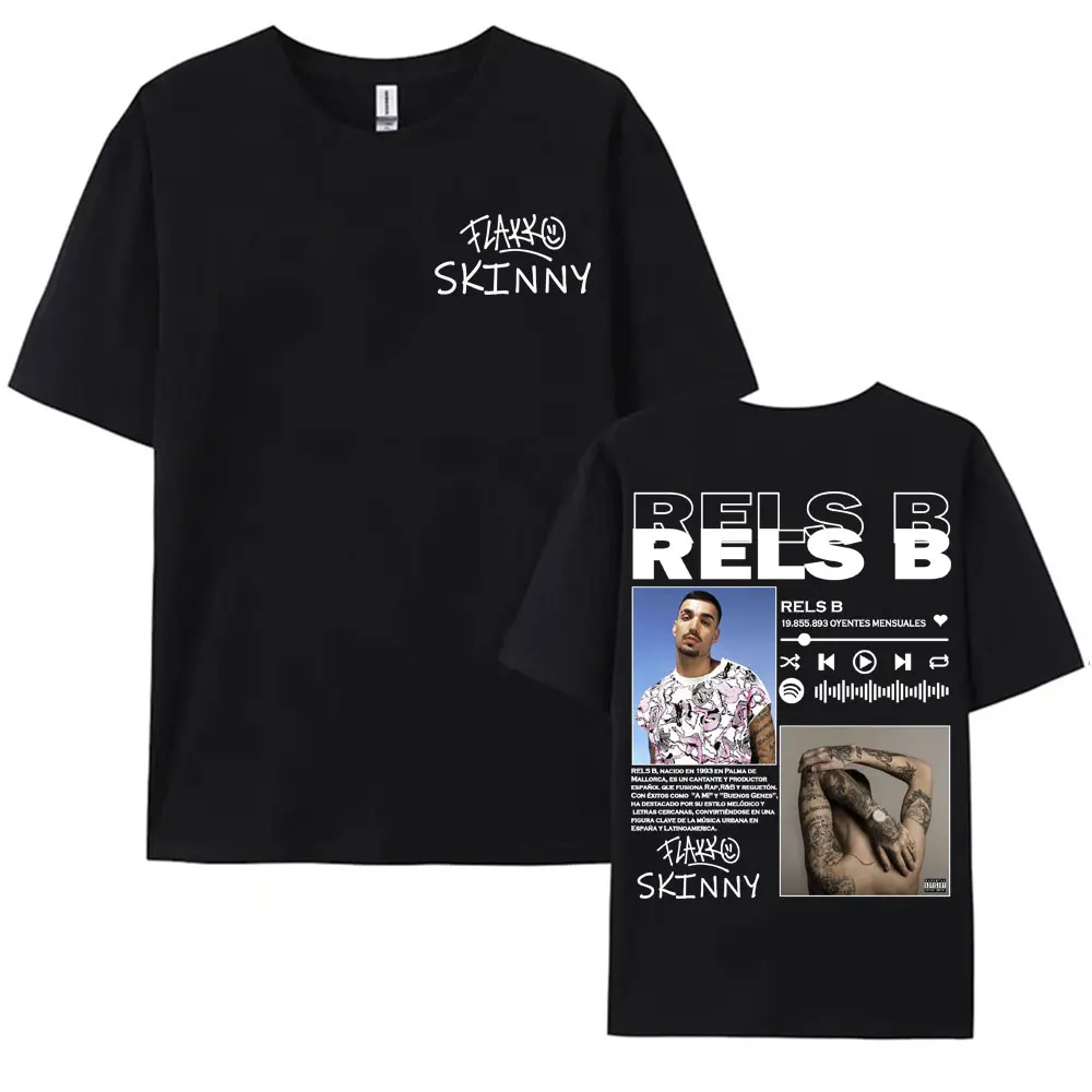 Rapper RELS B Skinny Flakk 2025 Tour T-shirt Men Clothing Fashion Hip Hop Punk Street Tshirts Unisex High Quality Cotton T Shirt