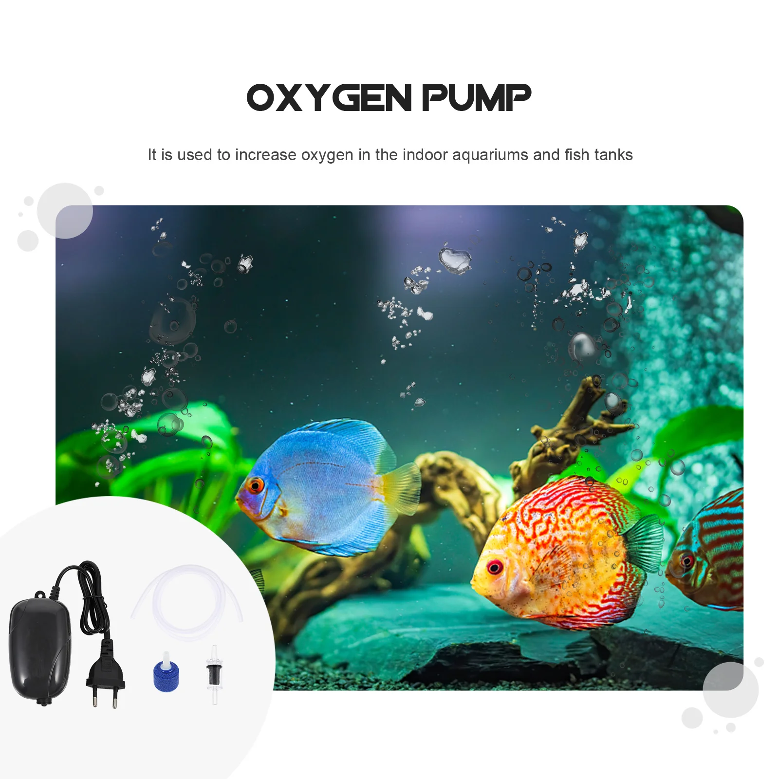 

1Set Aquarium Aerator Pump Mini Air Oxygenator Fish Tank Accessory Long Lasting Material Easy Use Eu Plug Air Pump for Aquarium