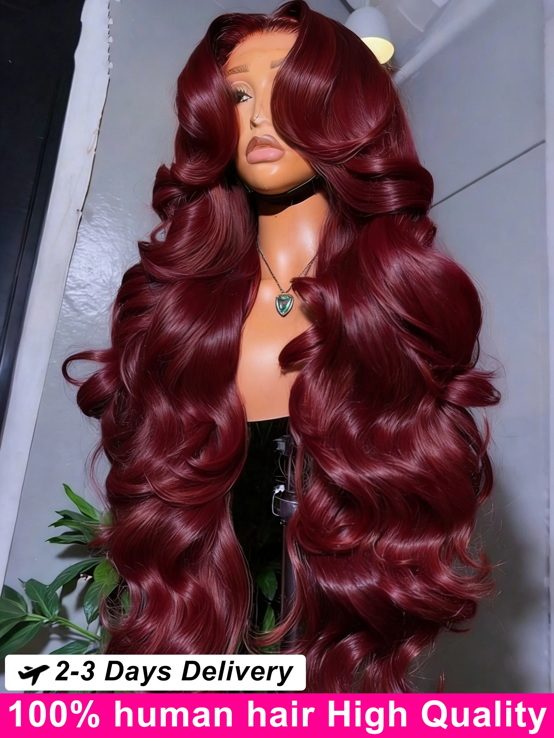 

36 40 Inch 99J Burgundy 13X6 Hd Lace Frontal Wig 250 Density Body Wave Human Hair Wigs 100% Human Hair Brazilian Wig For Women