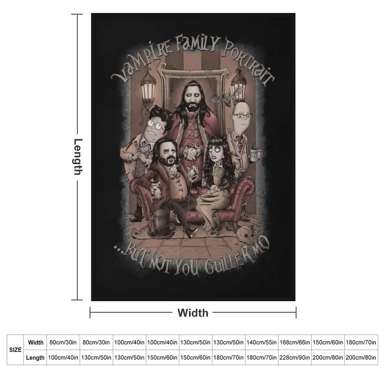 Vampire Family Portrait Throw Blanket couch cozy soft plush fuzzy picnic outdoor blanket