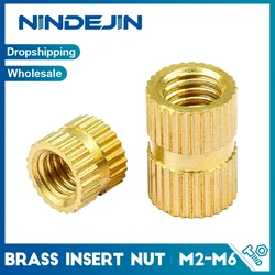 10-50pcs/bag Brass Threaded Insert Nut M2 M2.5 M3 M4 M5 M6 Knurled Brass Insert Embedment Nuts for 3D Print Injection Molding