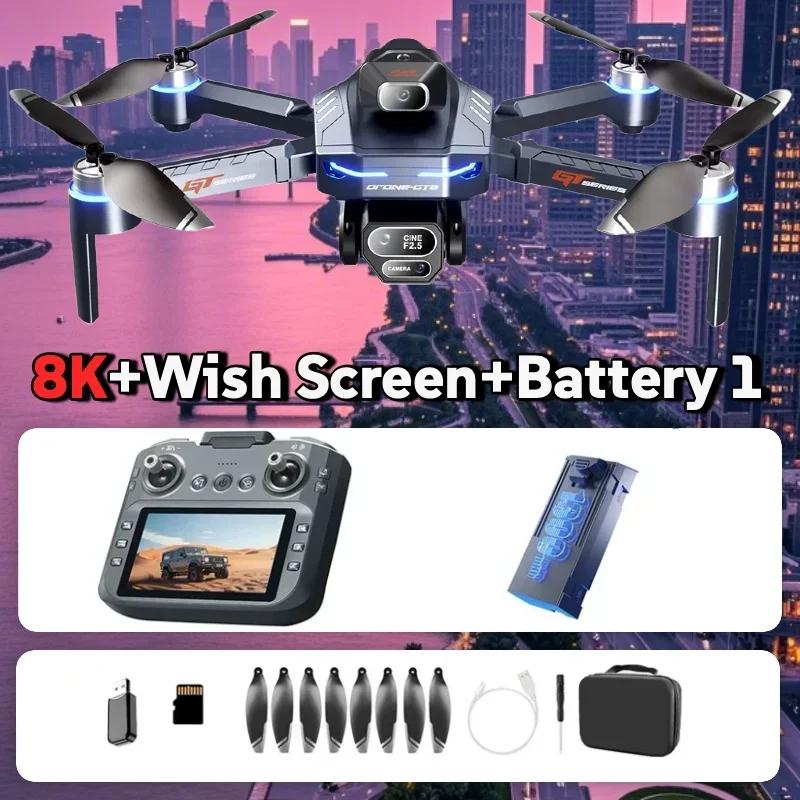 HEIßER Für LSRC GT8 Drone 4K Professionelle Dual Kamera FPV GPS Bürstenlosen Motor Optischen Fluss Schweben Klapp Quadcopter 8K RC Eders