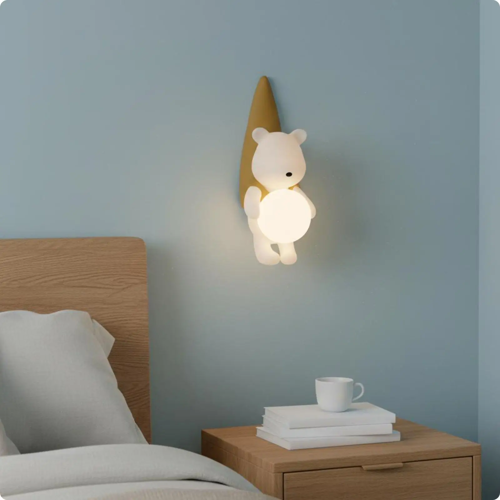 Sconce Wall Sconce Bear Wall Lamp Modern Decorative Indoor Lighting for Kids, Girls, Nursery, Bedroom, Playroom