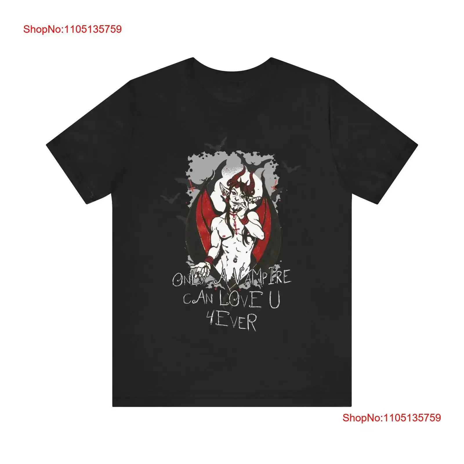 

Футболка с изображением вампира в стиле аниме для готической одежды, винтажный стираный удобный повседневный топ с рисунком для повседневной носки, уличная одежда для дома