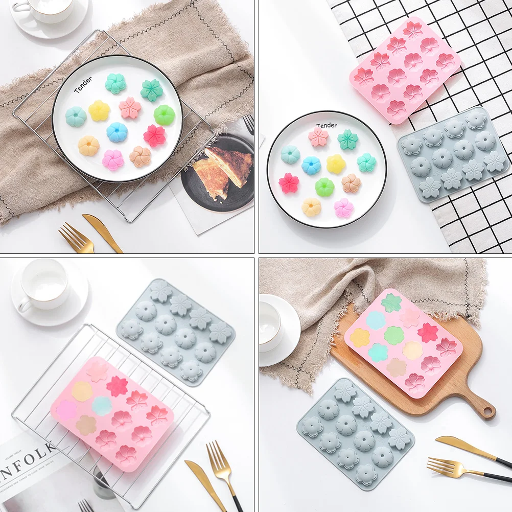 

2Pcs Flower Cake Making Easy Clean Flower Mold Kitchen Baker Cake Mold Baking Mould Silicone Mould Use