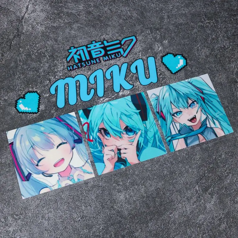 2026 New Creative Hatsune Miku Anime Reflective Stickers, Cute Decals for Car Rear Windshield, Electric Scooters & Helmets view 2