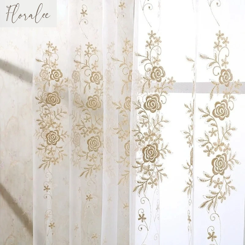 

Modern Simple Sheer Curtain for Living Room Bedroom Kitchen Rose Curtain Tulle Window Solid Color Window Screening Yarn Custom