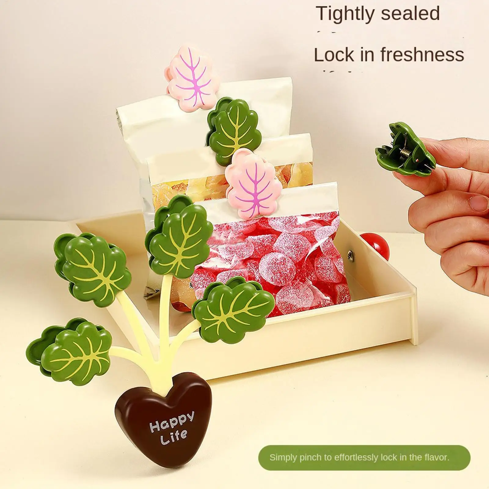 Heart Shaped Potted Plant Magnetic Sealing Clip 3D Potted Plant Fridge Magnet Kitchen Food Bag Moisture Proof Seal Clips
