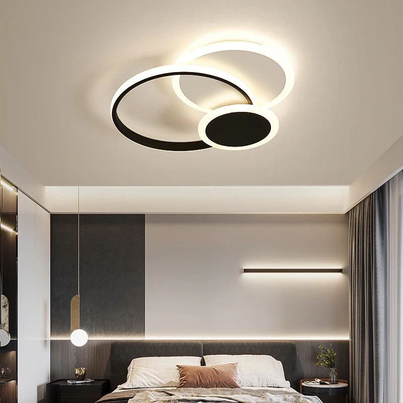 Modern LED Ceiling Light For Bedroom Dining Room Study Kitchen Ceiling Chandelier White Black Room Decoration Home Lighting