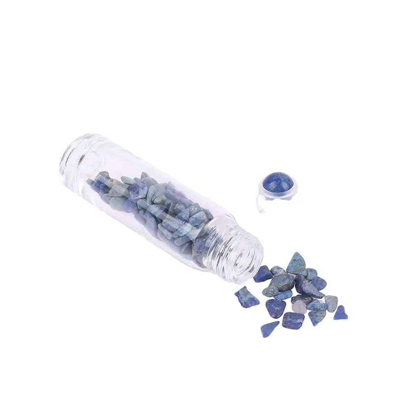 10ml Roll On Bottle Essential Oil Natural Jade Roller Bottles with Crystal Chip Glass Travel Refillable Bottle Containers