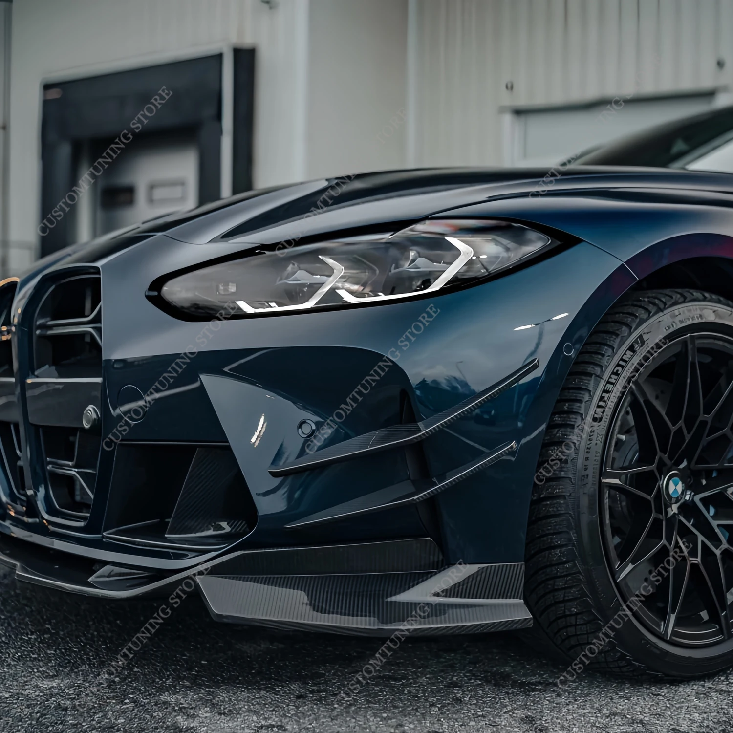 

Front Bumper Canards Blade Retroft For BMW G81 G82 G83 G80 3.0T Real M3 M4 M Competition 2021-2023 Front Aero Flicks Tuning