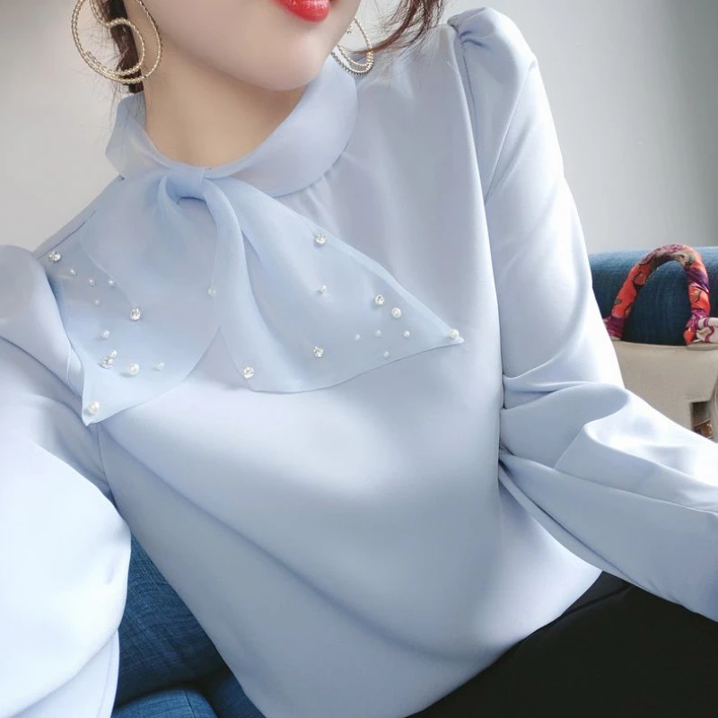 Woman Top Chiffon Cute And Elegant Shirts & Blouses For Women New Offer Original Hot Basic Collection 2024 Clothing Sales Tall