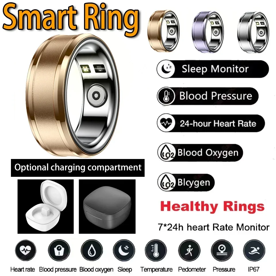 2024 Trendy Smart Ring For Men Women - Pedometer Bluetooth Activity Tracker Sleep Monitor - IP68 Rated Sport Fashion Ring Men's