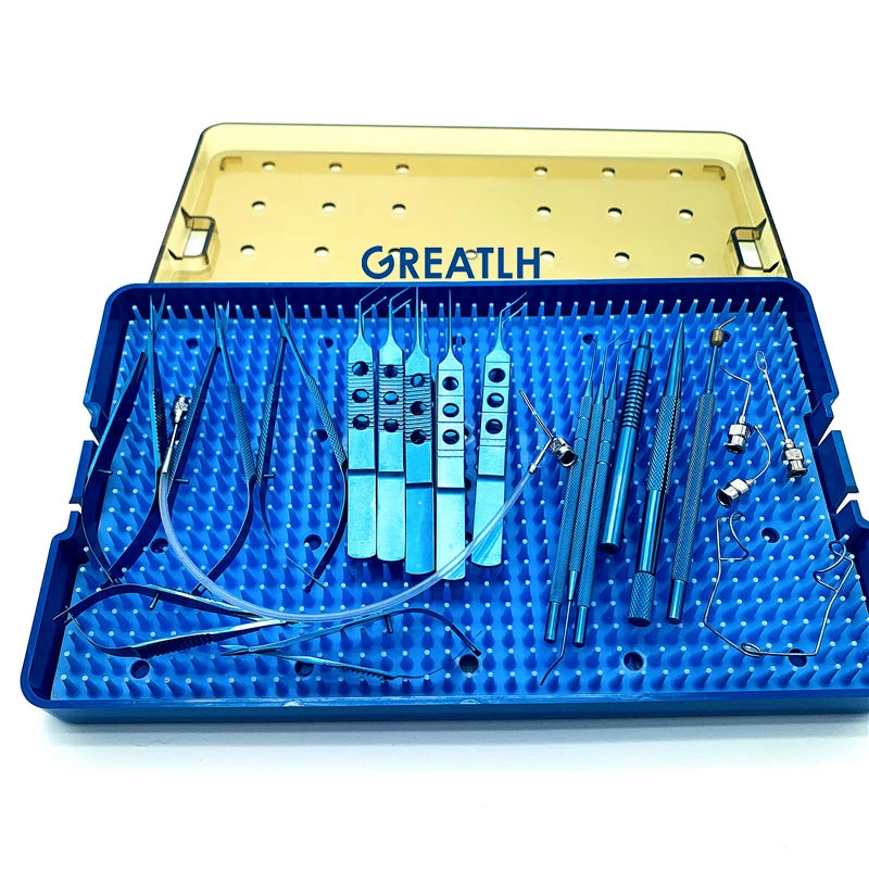 

21pcs Titanium Alloy Cataract Ophthalmic Instrument With Silicone Sterilization Box