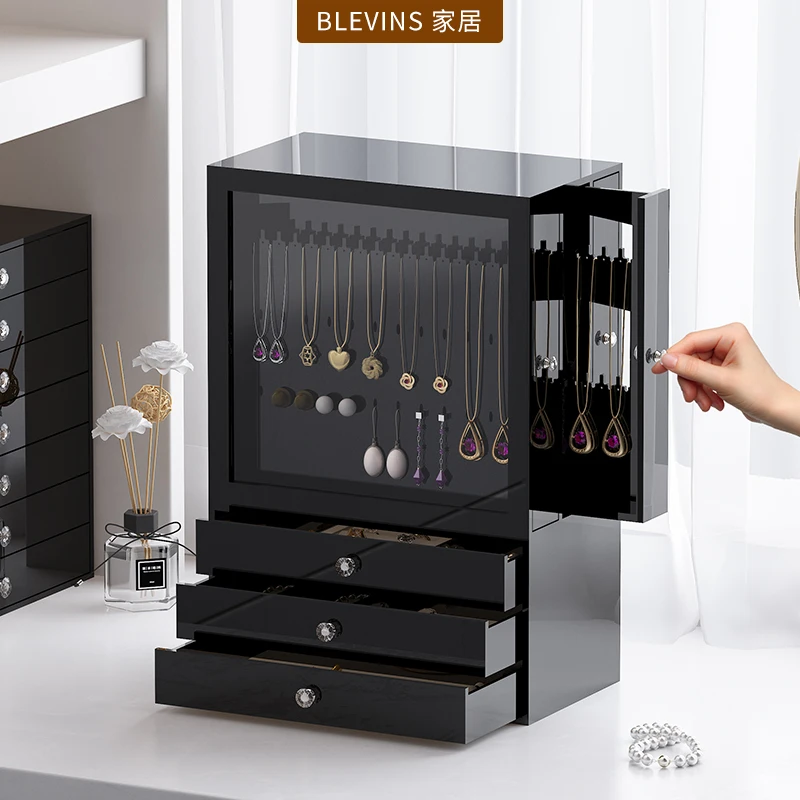 High-end exquisite jewelry storage box, hand jewelry, earrings, necklace, anti-oxidation acrylic, multi-functional.