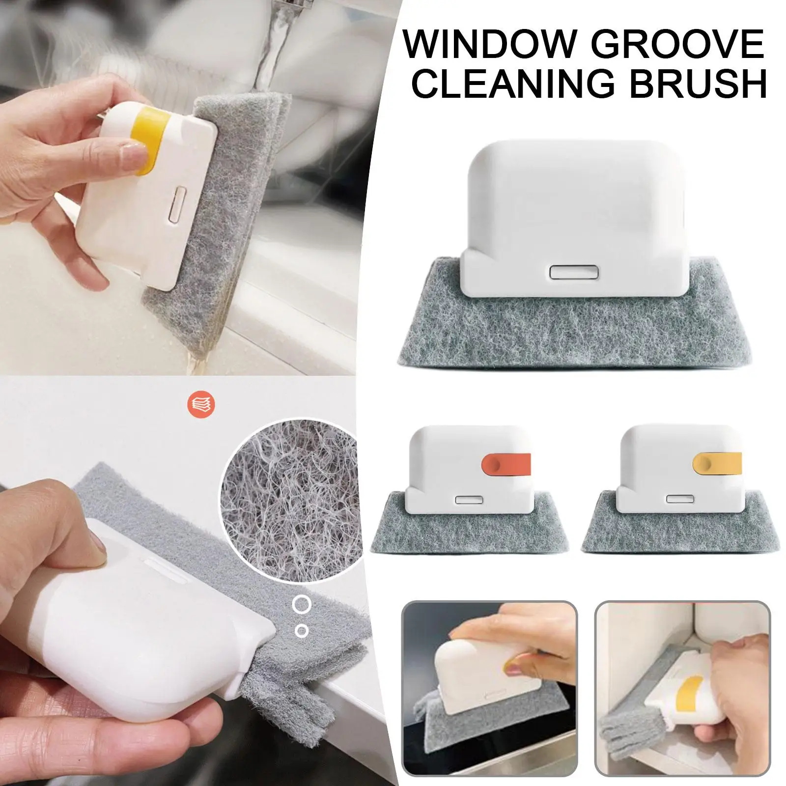 2-in-1 Window Groove Cleaning Cloth Window Cleaning Brush Windows Slot Cleaner Brush Clean Window Slot Clean Tool Kitchen Tools