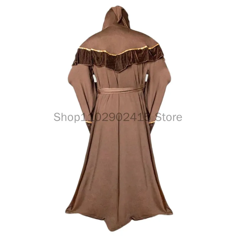 Costume Médiéval de Moine Religieux à Capuche pour Homme, Tenue d'Halloween, Sorcier, Frère, Tuck, Cape, Châle, Barrage, Everak