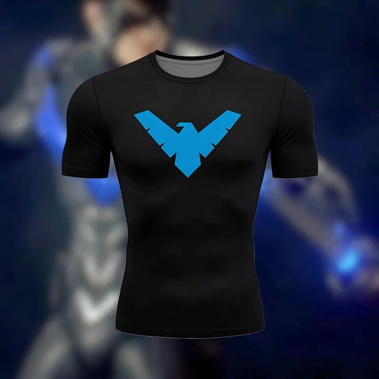 Compression T-Shirt Sportswear Gym Rash Guard Boxing Training Sports Top 3D Nightwing Men T Shirt Running Quick-Dry Beach T-shir