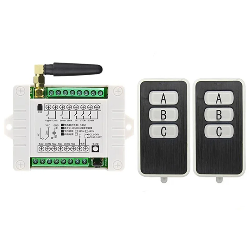 

433Mhz RF DC12V 24V 36V Electric Door/Curtain/Shutters Limit Wireless Radio Remote Control Switch For Forward and Reverse Motors