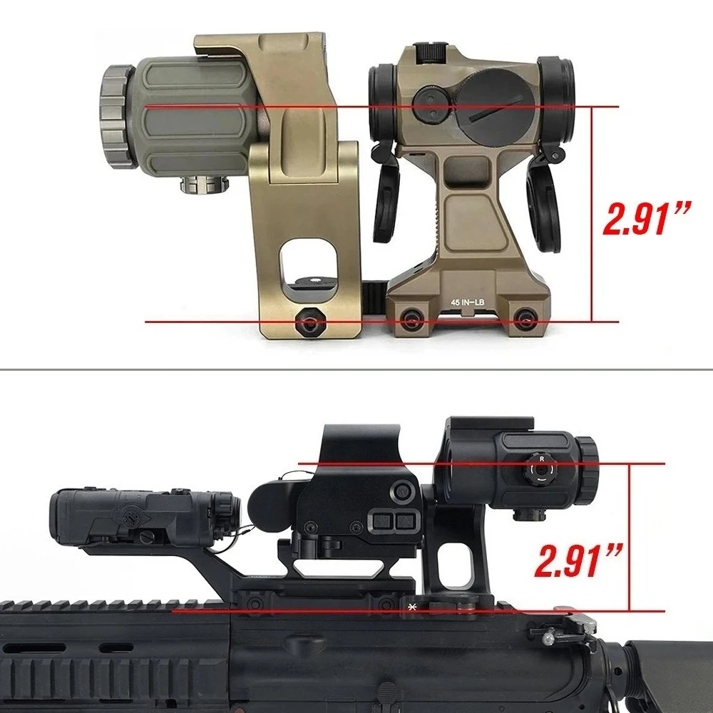 

2.26" 2.91" UNITY Fast FTC Magnifier Mount Optic Riser Scope Mount For G33 G43 G45 Magnifier Optical Height Sight Scope Mounts