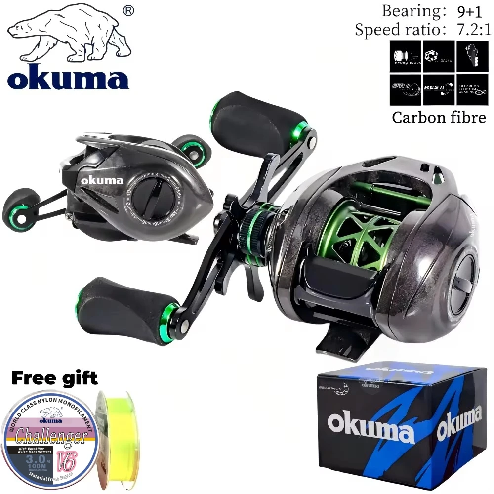 okuma carretel de pesca leve fibra de carbono para pesca por gotejamento mais rolamento copo de fio de metal 721 roda de isca de pesca de carpa 01