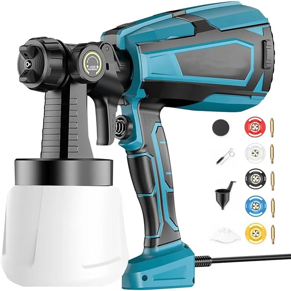 Paint Gun 1000ml /5 Nozzles/3 Patterns 600W Electric Paint Sprayers for Home Interior Housing Furniture Fences Ceilings Walls