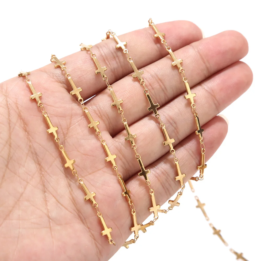 1Meter Handmade Jewelry Stainless Steel Cross Chain Component DIY Accessories Making Findings Jewelry bracelet ankle chain