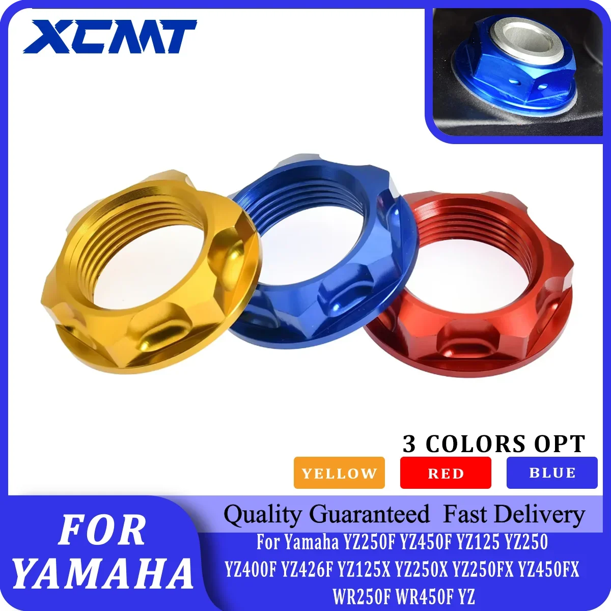 

For Yamaha YZ250F YZ450F YZ125 YZ250 YZ400F YZ426F YZ125X YZ250X YZ250FX YZ450FX WR250F WR450F YZ CNC Steering Stem Top Yoke Nut