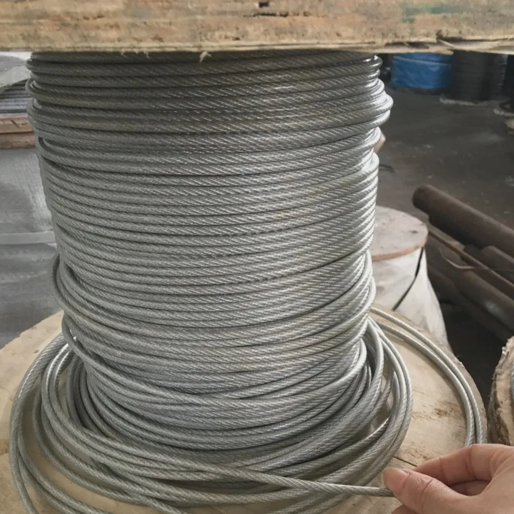 50 meters 0.5-3mm PVC Coated Flexible steel wire Rope Soft Cable Transparent Stainless Steel Clothesline