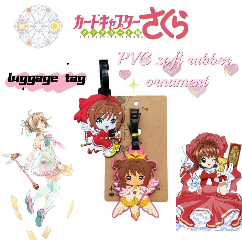 Cardcaptor Sakura Anime Cartoon Gepäckanhänger, Reisekoffer-Rucksack-Dekoration, Anti-Verlust PVC Weichgummi-Gepäckanhänger