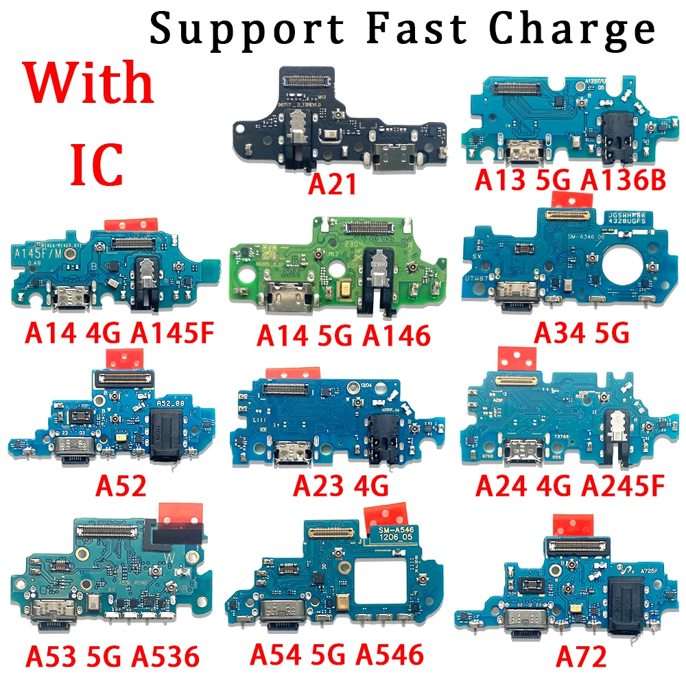 

USB Charge Port Jack Dock Connector Charging Board Flex Cable For Samsung A54 A53 A72 A52 A21 A13 A14 4G 5G A136B A245F A146P