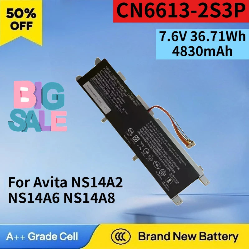 CN6613-2S3P 7.6V 36.71Wh 4830mAh Li-ion Battery for Avita NS14A2 NS14A6 NS14A8 NS14A9 NS13A2 NS13A4 High Quality Laptop Battery