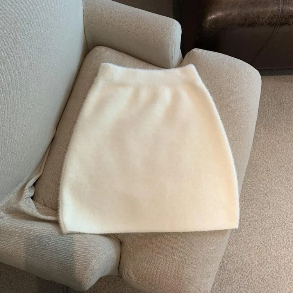 Imitation vison polaire jupe épicée fille Style automne hiver courte Mini jupes Ins rétro taille haute a-ligne jupe filles