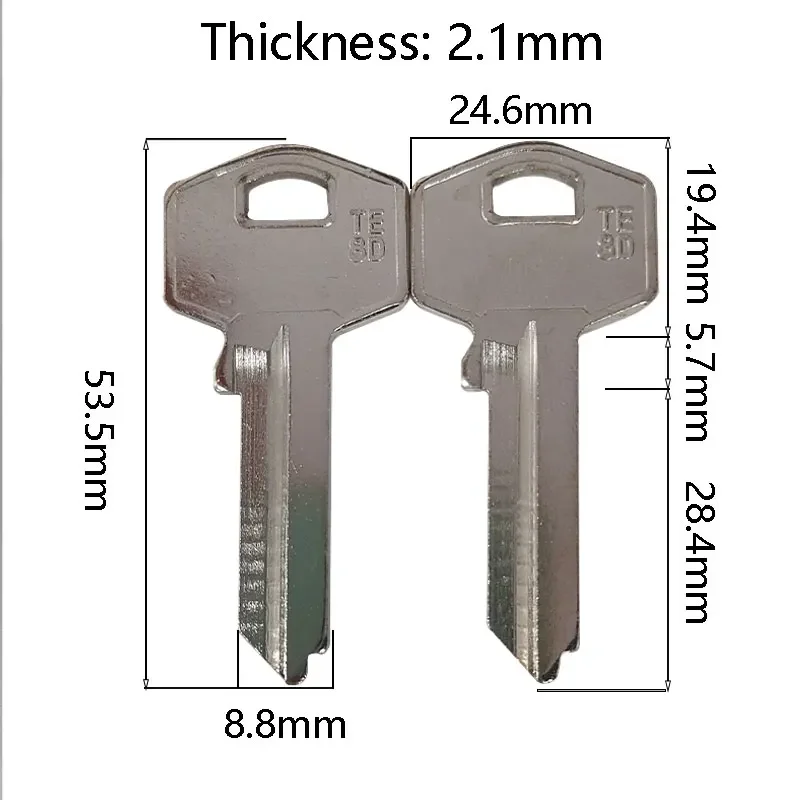 5/10/50/100 Pcs Hi-Rel TE-8D Iron Jiggler Key Door Lock Blank Keys Home Clean Copy Clone Locks Locksmith Tool Uncut for House