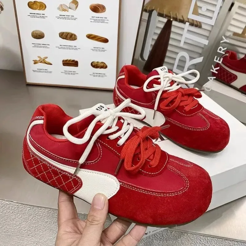 

Red Women Sneakers Running Shoes for Women New Training Shoes Woman Flat Casual Shoes Comfort Single Shoe Zapatillas De Mujer