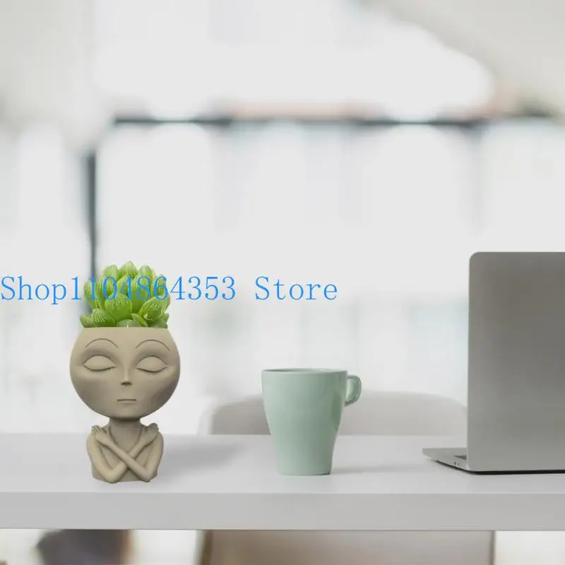 652F قوالب السيليكون الجبس الهندسية الغريبة لصنع وعاء زهور النباتات العصارية #5